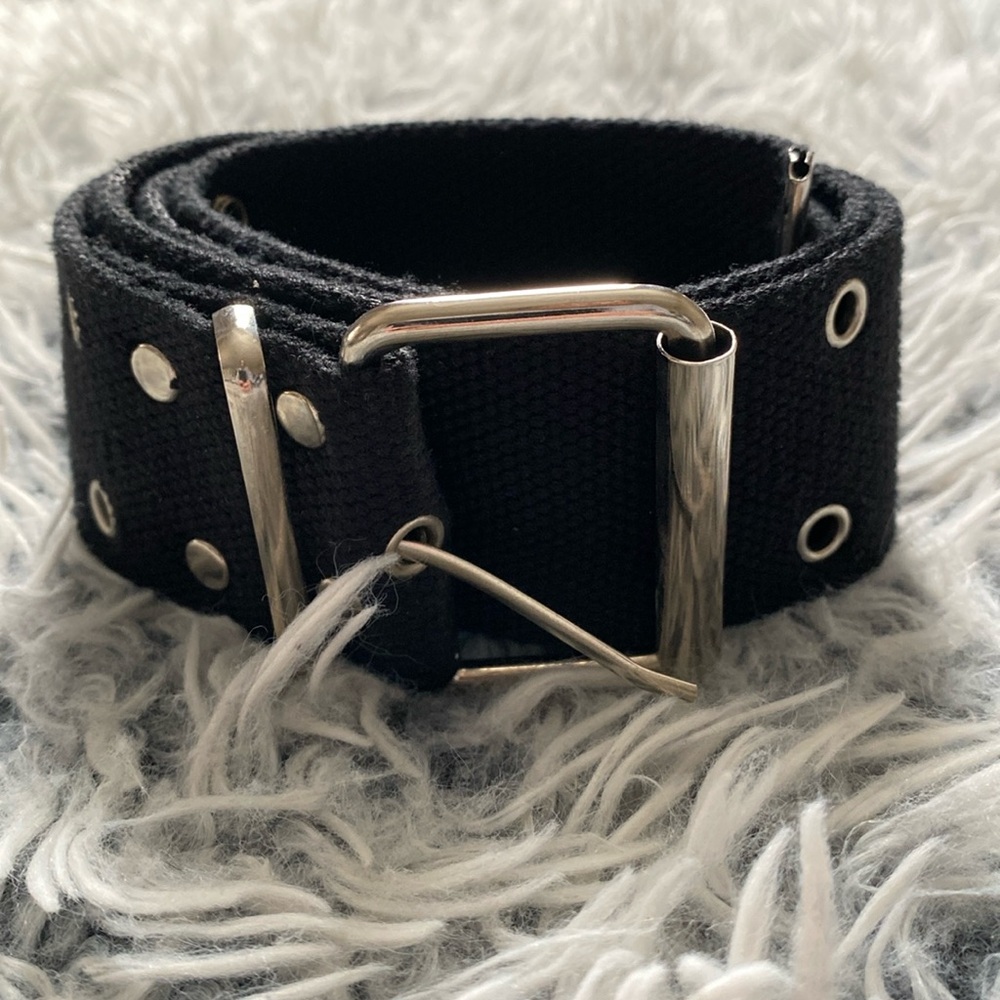 39” Long Black Belt With Silver Details